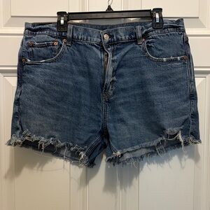 American Eagle Outfitters Distressed Blue Denim Cutoff Shorts